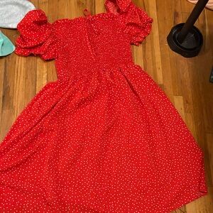 SHEIN Red women’s Dress with White Dots